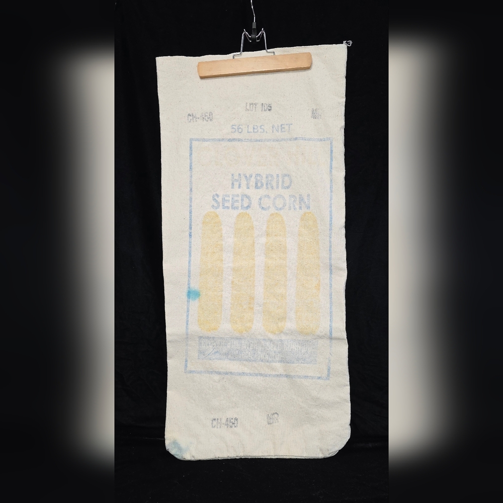 Corn Bag Sack Cloth Bag,  CLOVER HILL HYBRID SEED CORN CO., Vintage Bag 4